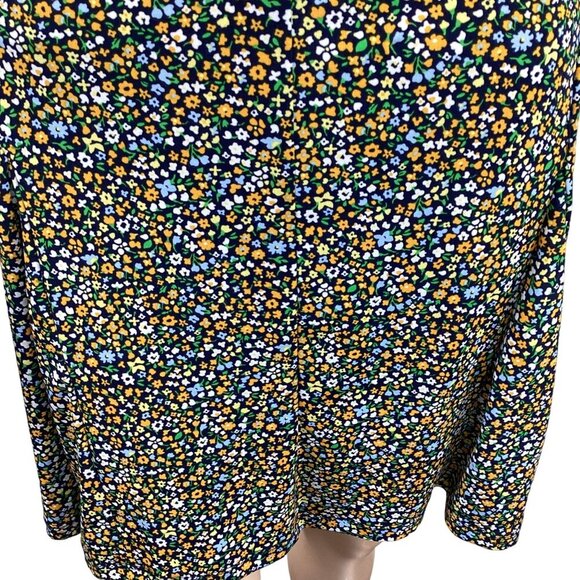 Michael Kors Quinn Floral Cross Neck Dress Size‎ XS Xsmall Taxi Yellow Stretch - Picture 7 of 7